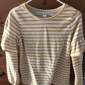 Old Navy Mustard and White Striped Top